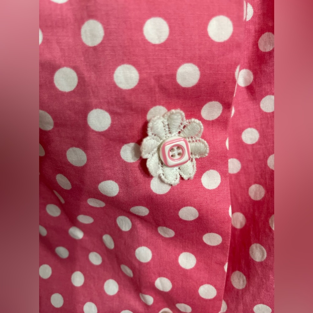 Bettie Page Tatyana playsuit set skirt & romper polka dot flower buttons small - Picture 6 of 9